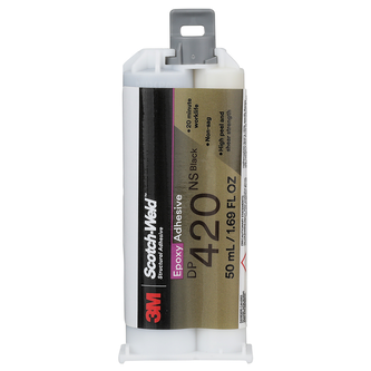 3M Scotch-Weld 2-Komponenten-Konstruktionsklebstoff auf Epoxidharzbasis DP420NS, Schwarz, 50 ml Duo-Pak