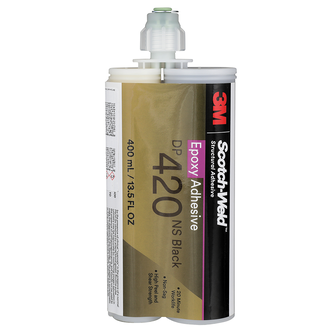 3M Scotch-Weld 2-Komponenten-Konstruktionsklebstoff auf Epoxidharzbasis DP420NS, Schwarz, 400 ml Duo-Pak