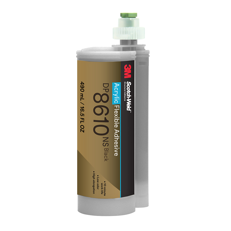 3M Scotch-Weld 2-Komponenten-Konstruktionsklebstoff auf Acrylatbasis DP8610NS, Schwarz, 490 ml