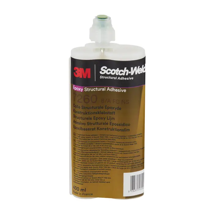 3M Scotch-Weld 2-Komponenten-Konstruktionsklebstoff auf Epoxidharzbasis 7260FC NS, Schwarz, Teil B/A , 400 ml