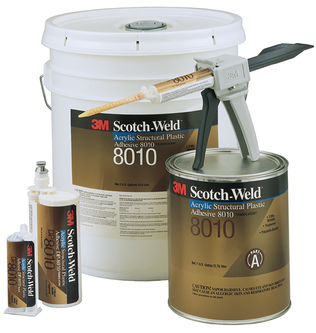 3M Scotch-Weld 2-Komponenten-Konstruktionsklebstoff auf Acrylatbasis DP8010, Blau-Grün, 490 ml