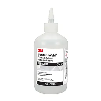 3M Scotch-Weld Cyanacrylat-Klebstoff für Kunststoffe und Elastomere PR1500, Transparent, 500 g
