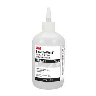 3M Scotch-Weld Cyanacrylat-Klebstoff für Kunststoffe und Elastomere PR1500, Transparent, 500 g