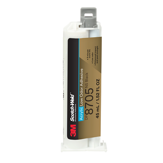 3M Scotch-Weld 2-Komponenten-Konstruktionsklebstoff auf Acrylatbasis DP8705NS, Schwarz, 45 ml