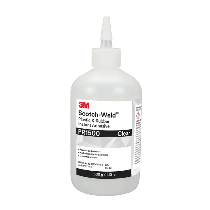 3M Scotch-Weld Cyanacrylat-Klebstoff für Kunststoffe und Elastomere PR1500, Transparent, 50 g