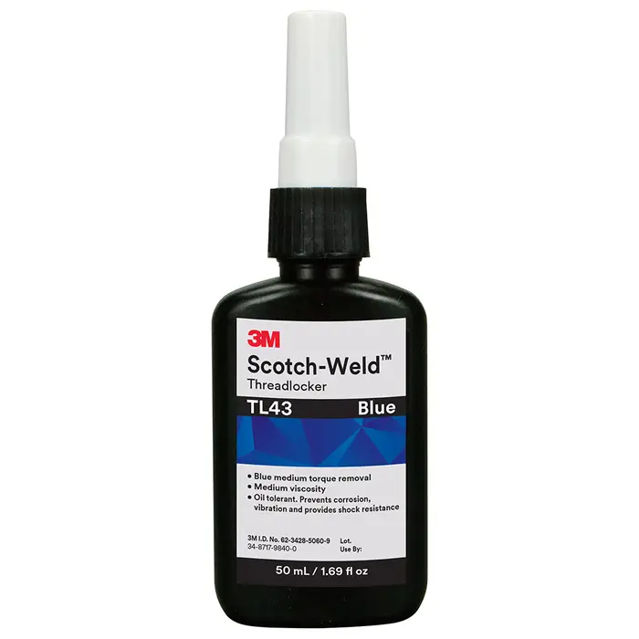 3M Scotch-Weld Anaerober Klebstoff zur Schraubensicherung TL43, Blau, 50 ml