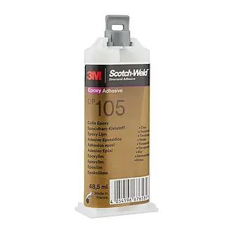3M Scotch-Weld 2-Komponenten-Konstruktionsklebstoff auf Epoxidharzbasis DP105, Transparent, 48.5 ml