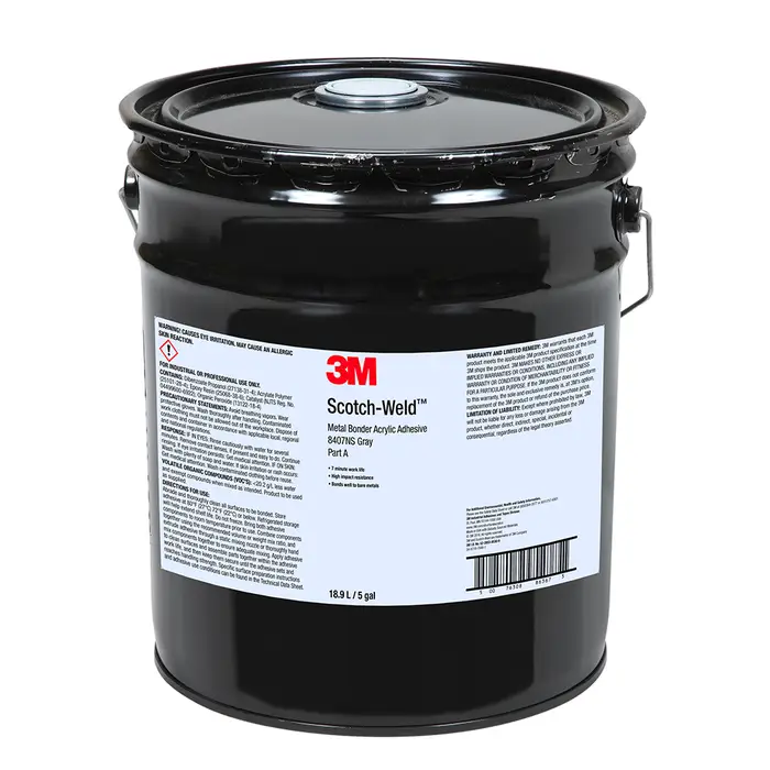 3M Scotch-Weld 2-Komponenten Konstruktionsklebstoff auf Acrylatbasis DP8407NS, Grau, Aktivator, Teil A, 18.925 ml