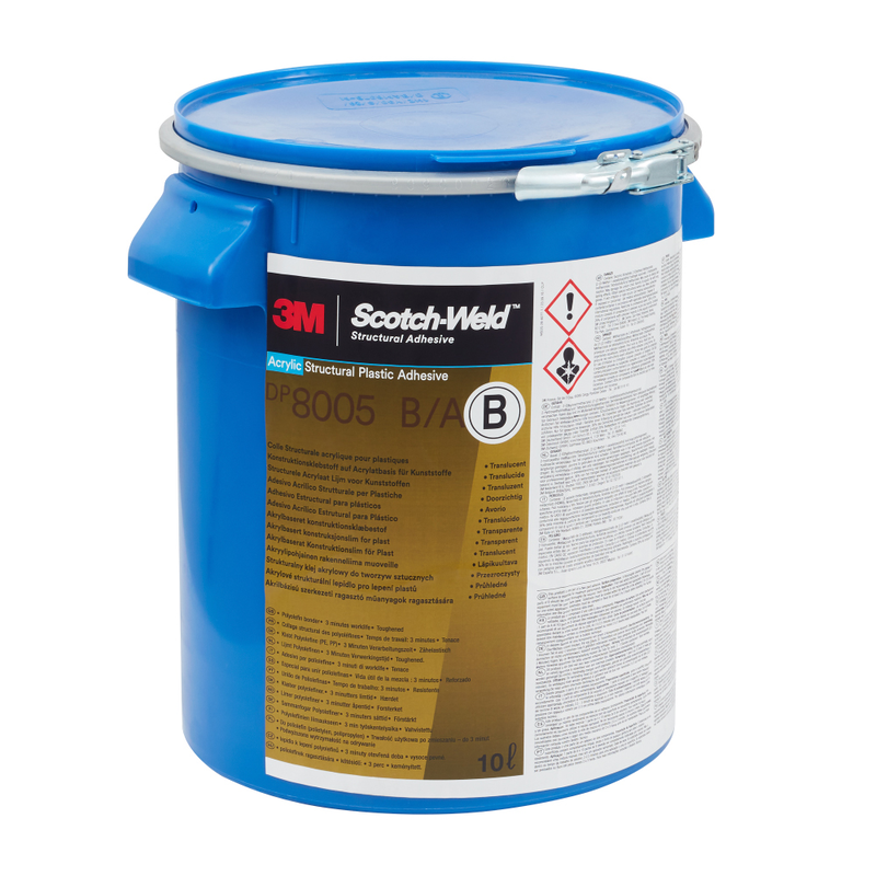 3M Scotch-Weld 2-Komponenten-Konstruktionsklebstoff auf Acrylatbasis DP8005 Off-white, Transluzent, Teil B, 10 L