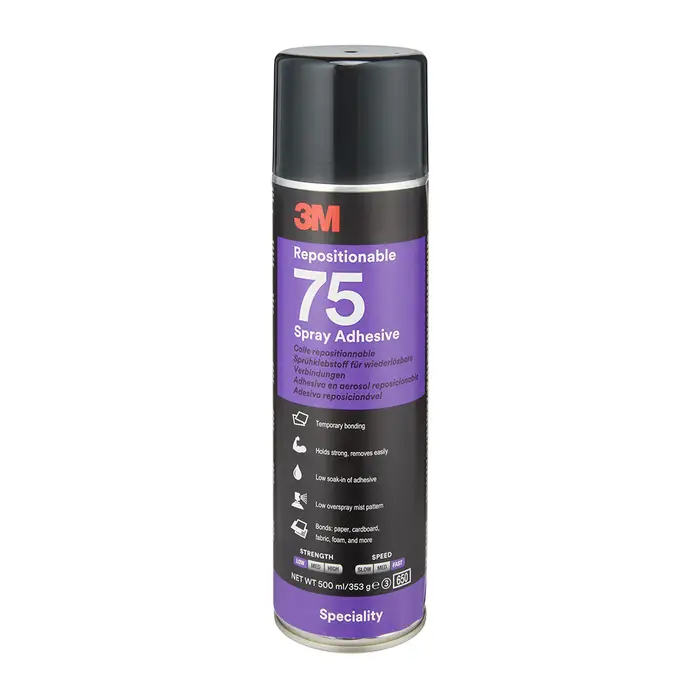 3M Sprühklebstoff auf Basis Synthetischer Elastomere Repositionable 75, Transparent, 500 ml